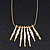 Gold Plated Hammered Bars/Beads Necklace - 38cm Length/ 8cm Extension - view 4