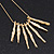 Gold Plated Hammered Bars/Beads Necklace - 38cm Length/ 8cm Extension - view 6