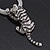 Silver Crystal Enamel 'Tiger' Mesh Magnetic Choker Necklace - view 3