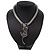 Silver Crystal Enamel 'Tiger' Mesh Magnetic Choker Necklace - view 12