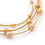 3 Strand Textured Ball Necklace In Gold Plated Metal - 40cm Length/ 5cm Length - view 2