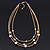 3 Strand Textured Ball Necklace In Gold Plated Metal - 40cm Length/ 5cm Length - view 8