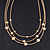 3 Strand Textured Ball Necklace In Gold Plated Metal - 40cm Length/ 5cm Length - view 7
