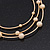 3 Strand Textured Ball Necklace In Gold Plated Metal - 40cm Length/ 5cm Length - view 9