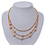3 Strand Textured Ball Necklace In Gold Plated Metal - 40cm Length/ 5cm Length - view 10