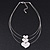3 Strand 'Heart' Wire Necklace In Silver Plating - 36cm Length/ 6cm Extension - view 4