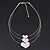 3 Strand 'Heart' Wire Necklace In Silver Plating - 36cm Length/ 6cm Extension - view 9