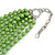 Long Layered Pea Green Acrylic Bead Necklace In Silver Plating - 112cm Length/ 5cm Extension - view 3