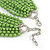 Long Layered Pea Green Acrylic Bead Necklace In Silver Plating - 112cm Length/ 5cm Extension - view 5