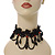 Stunning Jet Black/Red Acrylic Bead Lacy Style Choker - 28cm Length/ 6cm Extension - view 3