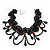 Stunning Jet Black/Red Acrylic Bead Lacy Style Choker - 28cm Length/ 6cm Extension - view 7