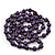 Long Purple Simulated Glass Pearl/Bead Necklace - 110cm Length - view 3
