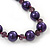 Long Purple Simulated Glass Pearl/Bead Necklace - 110cm Length - view 5