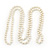 Long White Glass Bead Necklace - 140cm Length/ 8mm - view 7