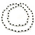 Long Black/ White Glass Pearl Necklace - 110cm Length - view 4