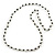 Long Black/ White Glass Pearl Necklace - 110cm Length - view 5