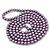 Long Purple Glass Bead Necklace - 140cm Length/ 8mm - view 6