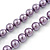 Long Purple Glass Bead Necklace - 140cm Length/ 8mm - view 5