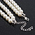 Two Row White Glass Pearl & Grey Crystal Beads Necklace - 46cm L /6cm Ext - view 7