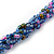 Blue/ Pink Glass Bead Flower Pendant Necklace - 40cm Length - view 6