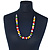 Multicoloured Resin 'Button' Beaded Black Cotton Cord Necklace - 76cm Length - view 2
