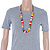 Multicoloured Resin 'Button' Beaded Black Cotton Cord Necklace - 76cm Length - view 3