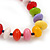 Multicoloured Resin 'Button' Beaded Black Cotton Cord Necklace - 76cm Length - view 4