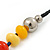 Multicoloured Resin 'Button' Beaded Black Cotton Cord Necklace - 76cm Length - view 6