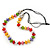 Multicoloured Resin 'Button' Beaded Black Cotton Cord Necklace - 76cm Length - view 8