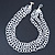 3 Strand White Glass Bead Oval Link Necklace - 70cm Length
