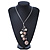 Rhodium Plated Snake Chains Necklace With Long Simulated Pearl Tassel - 60cm Length/ 7cm Extension - view 7