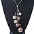 Rhodium Plated Snake Chains Necklace With Long Simulated Pearl Tassel - 60cm Length/ 7cm Extension - view 8