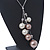 Rhodium Plated Snake Chains Necklace With Long Simulated Pearl Tassel - 60cm Length/ 7cm Extension - view 12
