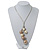 Rhodium Plated Snake Chains Necklace With Long Simulated Pearl Tassel - 60cm Length/ 7cm Extension - view 14