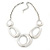 Ethnic Oval Link Chunky Neckace In Silver Plating - 38cm Length/ 5cm Extension - view 7