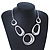 Ethnic Oval Link Chunky Neckace In Silver Plating - 38cm Length/ 5cm Extension - view 2