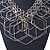 Statement Two Tone Geometric Bib Style Necklace - 40cm Length/ 6cm Extension - view 7