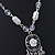 Vintage Inspired Shell Floral With Charms Pendant with Pewter Tone Pearl Bead Chain - 42cm L/ 5cm Ext - view 3