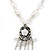 Vintage Inspired Shell Floral With Charms Pendant with Pewter Tone Pearl Bead Chain - 42cm L/ 5cm Ext - view 8