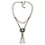 Vintage Inspired Imitation Pearl Square Tassel Pendant With 42cm L/ 4cm Ext Chain In Bronze Tone - view 2