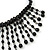 Chic Victorian/ Gothic/ Burlesque Black Bead Bib Style Choker Necklace - 28cm Length/ 8cm Extension - view 4
