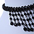 Chic Victorian/ Gothic/ Burlesque Black Bead Bib Style Choker Necklace - 28cm Length/ 8cm Extension - view 7