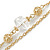 2 Strand Gold Tone Chain With Faux Pearl and Transparent Acrylic Bead Tassel Necklace - 66cm L/ 10cm Tassel/ 8cm Ext - view 4
