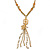 Vintage Inspired Butterfly, Simulated Pearl, Chain Tassel Necklace - 45cm L/ 5cm Ext/ 8cm Tassel