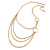 Gold Plated Layered Oval Link Asymmetrical Necklace - 86cm L