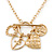 Gold Tone Multi Heart Charm Pendant With 34cm L/ 7cm Ext Chain
