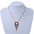 Carrot Red Diamante Round Pendant With Dangles, On 38cm L/ 7cm Ext Gold Tone Chain - view 4