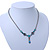 Vintage Inspired Blue Enamel, Crystal Floral Y- Shape Necklace In Burn Silver - 36cm Length/ 4cm Extension - view 8