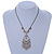 Vintage Inspired Diamond Shape Pendant With Freshwater Pearl Dangles with Bronze Tone Chain - 40cm L/ 5cm Ext - view 2