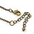 Vintage Inspired Diamond Shape Pendant With Freshwater Pearl Dangles with Bronze Tone Chain - 40cm L/ 5cm Ext - view 6